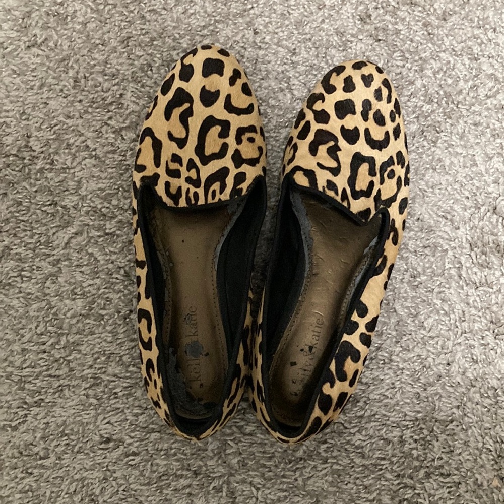 Leopard print cowhide loafers